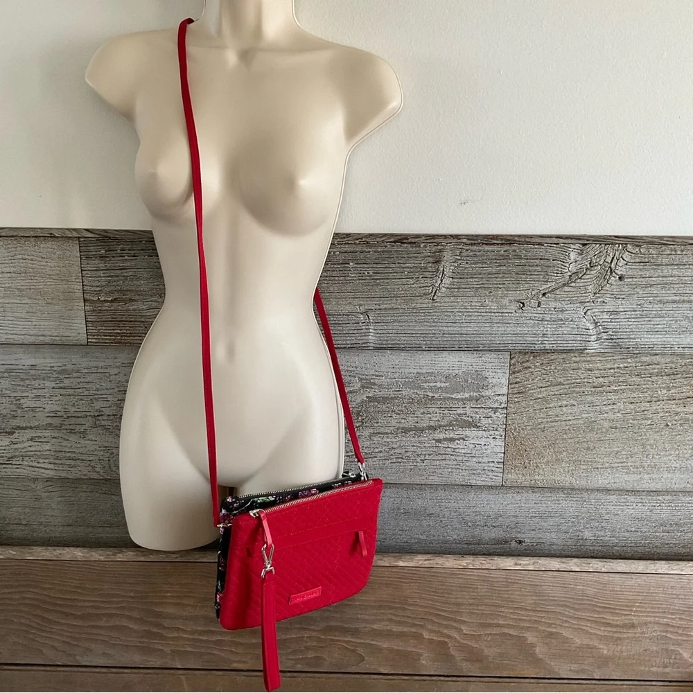 Vera Bradley Winter Berry/Cardinal custom double crossbody bags - Picture 2 of 15